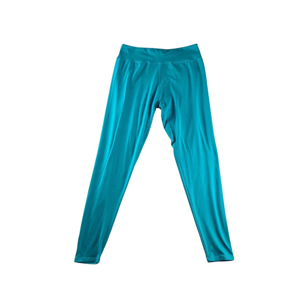 SATINA Plus Size Teal Blue‎ Yoga Leggings Pants Athletic Workout Athleisure